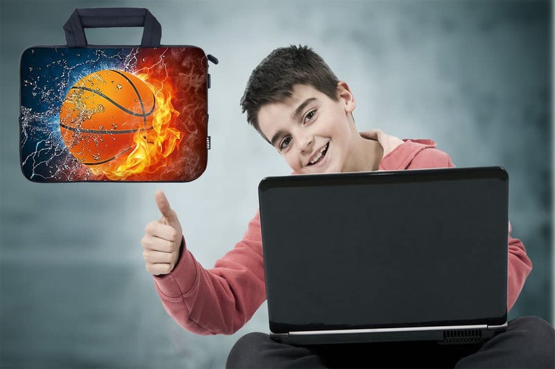 AMARY14 15 15.4 15.6 inch Laptop Handle Bag Computer Protect Case Pouch Holder Notebook Sleeve Neoprene Cover (Hot Basketball) - Image 5